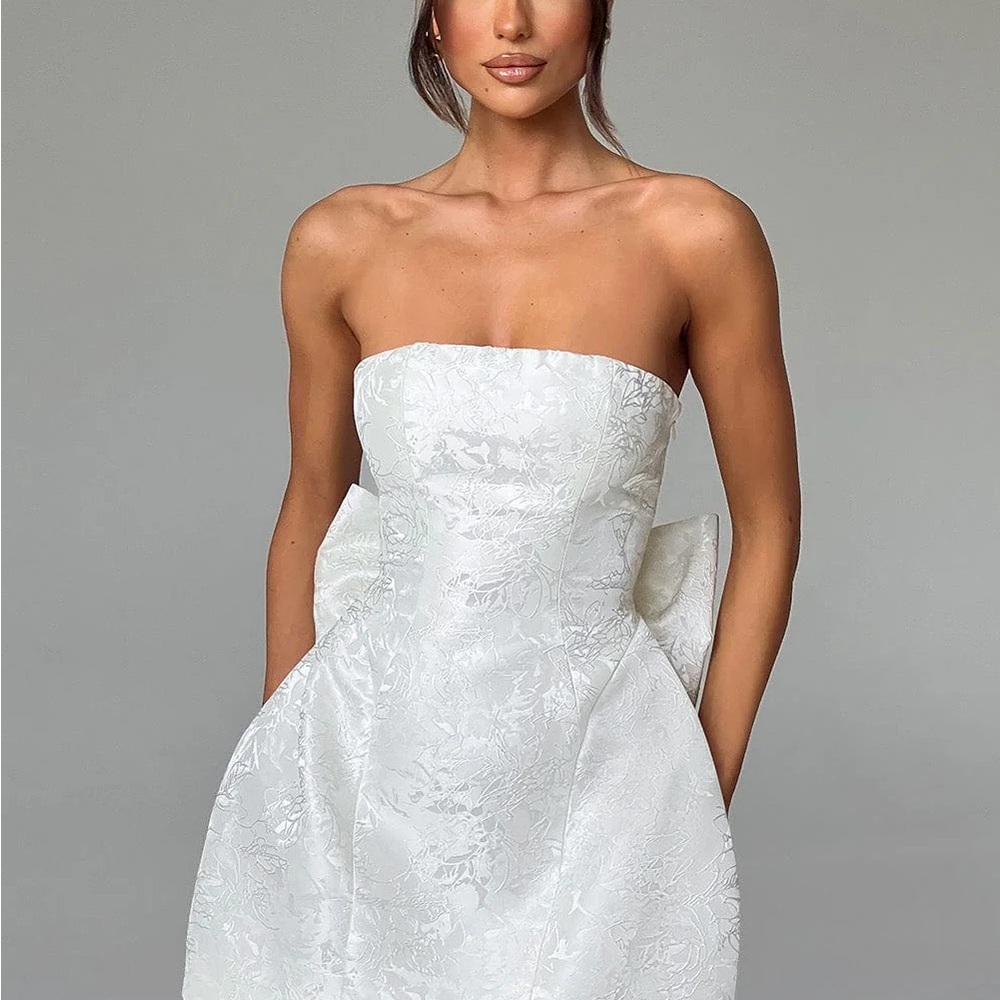 Elegant Strapless White Dress - Never Worn!